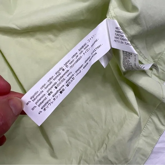 Zara  Womens Green Button Front Shirt Boho Crop Long Sleeve Size S A060223 - Picture 5 of 7